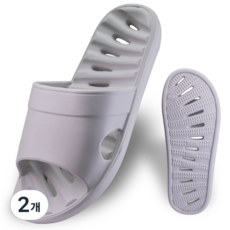리던홈 물빠짐 미끄럼방지 욕실화 EVA, 2개, 라이트그레이