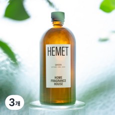 헤메트 프리미엄 대용량 디퓨저 집들이선물 인테리어 실내방향제, 3개, 500ml, 가든