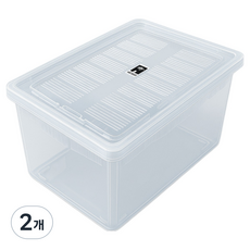 NRC적재형케이지 대사이즈 크레 파충류 사육통, 2개, 반투명 흰색