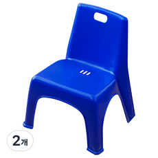 국산 유아용 등받이 의자 파랑 아동용 플라스틱 어린이용 키즈 유치원 아기 안락 간이 보조, 2개, 블루