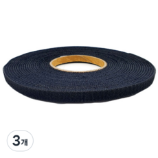 폭 1cm 국산 잘라쓰는 전선정리 암수한몸 양면벨크로타이 검정색 일반형, 10미터 5롤, 3개