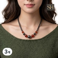 선호그룹 자석목걸이 운동선수 테니스 스포츠 야구 야구선수 스타일 남녀공용 골프 팔찌 목걸이, B color, 3개
