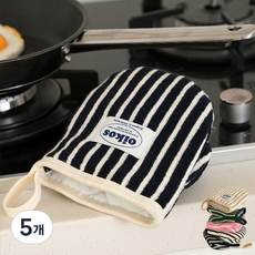 오이코스 테리 타월 주방장갑(1P) 국산 패브릭 부드러운촉감 키친글러브, 네이비, 5개