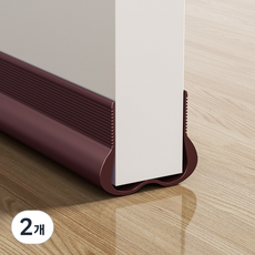 이지유 방문 틈새막이 문풍지 문틈막이 우풍 방음 빛차단 브라운, 2개