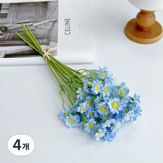 메이크유어홈 촬영용 부케 마가렛 데이지조화 들꽃 야생화 꽃다발, 블루, 4개