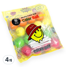 티드로우 고반발 비거리 삼선라인 캔디컬러볼 골프공, 4개, 컬러, 16개입