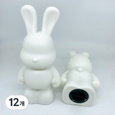 토끼 저금통 만들기 23cm DIY 토끼저금통 미술 수업 푸어링아트, 12개