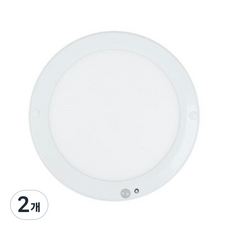 더쎈 LED 8인치 슬림엣지 원형 센서등 20W, 2개, 화이트바디+주광색