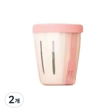 세렌드 휴대용 과일 샐러드컵 다이어트 후르츠팟 도시락통, 2개, 마일드핑크