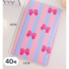 오누하임+ 핑크리본 뽁뽁이 에어캡 택배봉투, 블루핑크, 40매