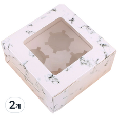 투명창 머핀 상자 컵케이크 타르트 (20P), 2개, T-대리석 4구(20P)