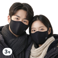 카시야 골프 스프츠 방한 네오플랜 입체마스크, 3개, 블랙