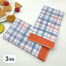오릴리 파티 접대용 테이블 디자인 냅킨 9탄 체크무늬 40cm 빅사이즈, 3세트, 20개입, 드로잉 체크 40cm 2겹
