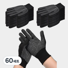 다용도 점박이 도트장갑 일반형, 60세트, 블랙