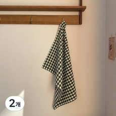 체크 키친크로스 고리디자인 다용도덮개 국내생산 12color, 2개, 11) 그린