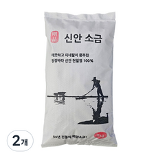 간수 빠진 국내산 신안 명품 포대 천일염 굵은 소금, 5kg, 2개