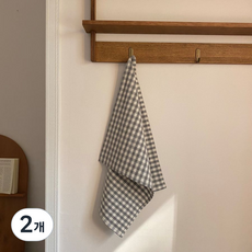체크 키친크로스 고리디자인 다용도덮개 국내생산 12color, 2개, 4) 그레이