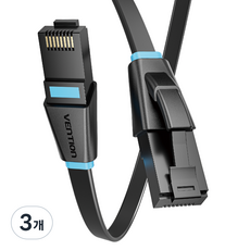 벤션 무산소 칼국수형 CAT6 기가비트 랜선 랜케이블, 혼합색상, 3개, 15m
