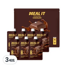 밀잇 식단관리 포켓형 단백질 쉐이크 초코맛, 280g, 3세트