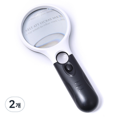 PARAGS 90mm 3구 LED 라이트 돋보기, 2개