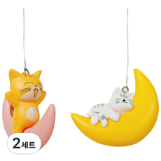 아쿠아필 어항장식 둥둥떠다니는 플로팅 달고양이 2종세트, 2세트