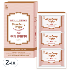 우리밀 딸기웨이퍼 선물세트 쇼핑백포함, 딸기웨이퍼+쇼핑백, 2세트