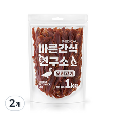 바른간식연구소 오리가슴살 1kg 강아지 육포 대용량간식, 2개