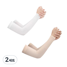 슬림소녀 1+1 여름 아이스 쿨토시 베이직 데일리 아웃도어 스포츠 캠핑 팔목형 골프 팔토시 남녀공용 4p 세트, 2세트, 스킨+화이트