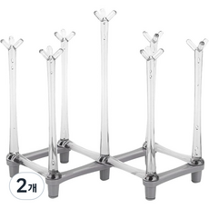 Werra 주방용 배수형 컵 건조대 텀블러 홀더 다용도 거치대, 2개, 엘레강트 그레이