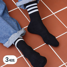 에이블탑 남성용 스포츠양말 이중쿠션 장목 국산 양말 2켤레 n559, 3세트, 블랙2켤레