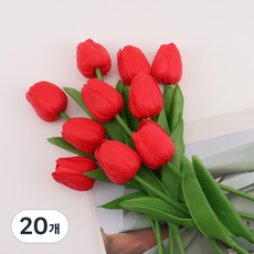 아트오브십 인테리어 튤립 조화 10P 9색상 홈인테리어, 20개, 빨강