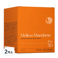 살림보감 올데이 퍼퓸 건조기 시트 멜로우만다린향, 2박스, 50개입