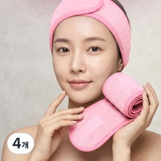 심플리시크 세안밴드 헤어밴드, 4개, 핑크