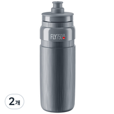 엘리트 플라이 텍스 자전거 물통, 그레이, 750ml, 2개