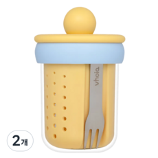 보이오 후르츠팟 과일 샐러드 도시락통 밀프랩 용기 미니 비즈링 푸르트 컵, 2개, 블루망고