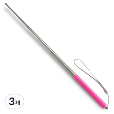 네츄럴파크 스마트 올터치 네온 지시봉 전기종 호환 길이 조절 정전식 만능 터치펜 스트랩, 네온핑크, 3개
