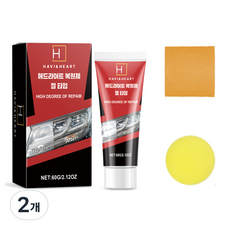 라이프헬퍼 헤드라이트복원제 코팅제 세트 자동차 오토바이 전조등 복원제 UV코팅제, 2개, 60g