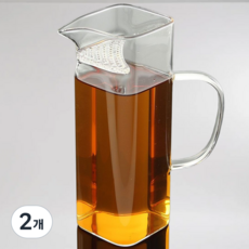 지니마켓25 내열유리 숙우 차거름망 유리 티서버 다도용 숙우 티서버 유리포트 잎차 티웨어, 2개, 400ml