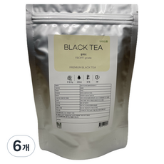 실론 프리미엄 블랙티 찻잎 (최상위 등급 FBOPF1 프리미엄 스리랑카산 홍차/ Black Tea), 6개, 1개입, 200g
