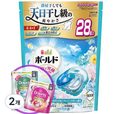 P&G 일본 다우니 보르도 캡슐세제 섬유유연제+세제 4 in 1 프레시 플라워 사본향 28겔볼, 2개, 28개입