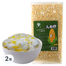 (배터짐) 녹허흑토 콘그릿츠 연변 중알 찰옥수수쌀 옥수수쌀, 2개, 1kg