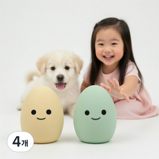 토리토스 미니에그봉봉 솜사탕 강아지 삑삑이 공 초소형 장난감, 4개, 버터&민트