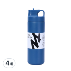 블룸트레일 플립스트로 핸들 텀블러, 4개, 550ml, 코발트블루