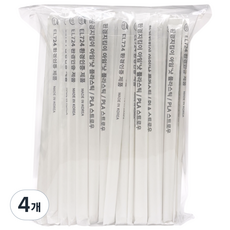 [개별포장]에코윌 국내제조 환경부인증 커피주스 친환경PLA빨대 7mm 21cm, 4개, 250개입