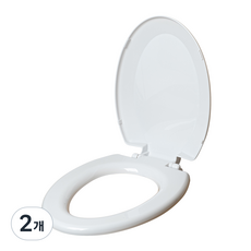 클린 변기커버 뚜껑 양변기시트, 2개, 화이트