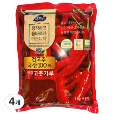 영월농협 직송 동강마루 25년 청결 고춧가루 1kg(보통맛), 1kg, 4개