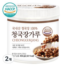 푸른들판 국산 콩 100% 청국장 가루 분말 HACCP 짜지않고 거부감없는, 2개, 450g