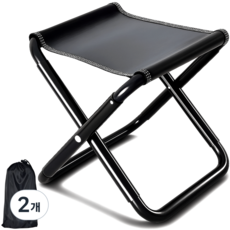 하이코니 120kg하중 접이식 캠핑의자, 블랙, 2개