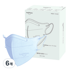 힐타임 코코핏 KF94 컬러 마스크 소형N 새부리형 숨쉬기편한, 25매입, 6개, 애쉬블루