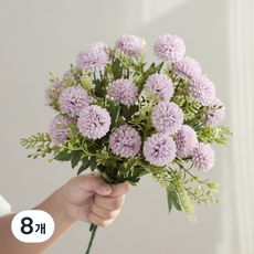 다이리슨 풍성한 퐁퐁국화 조화부쉬 4p 20꽃송이, 8개, 퍼플